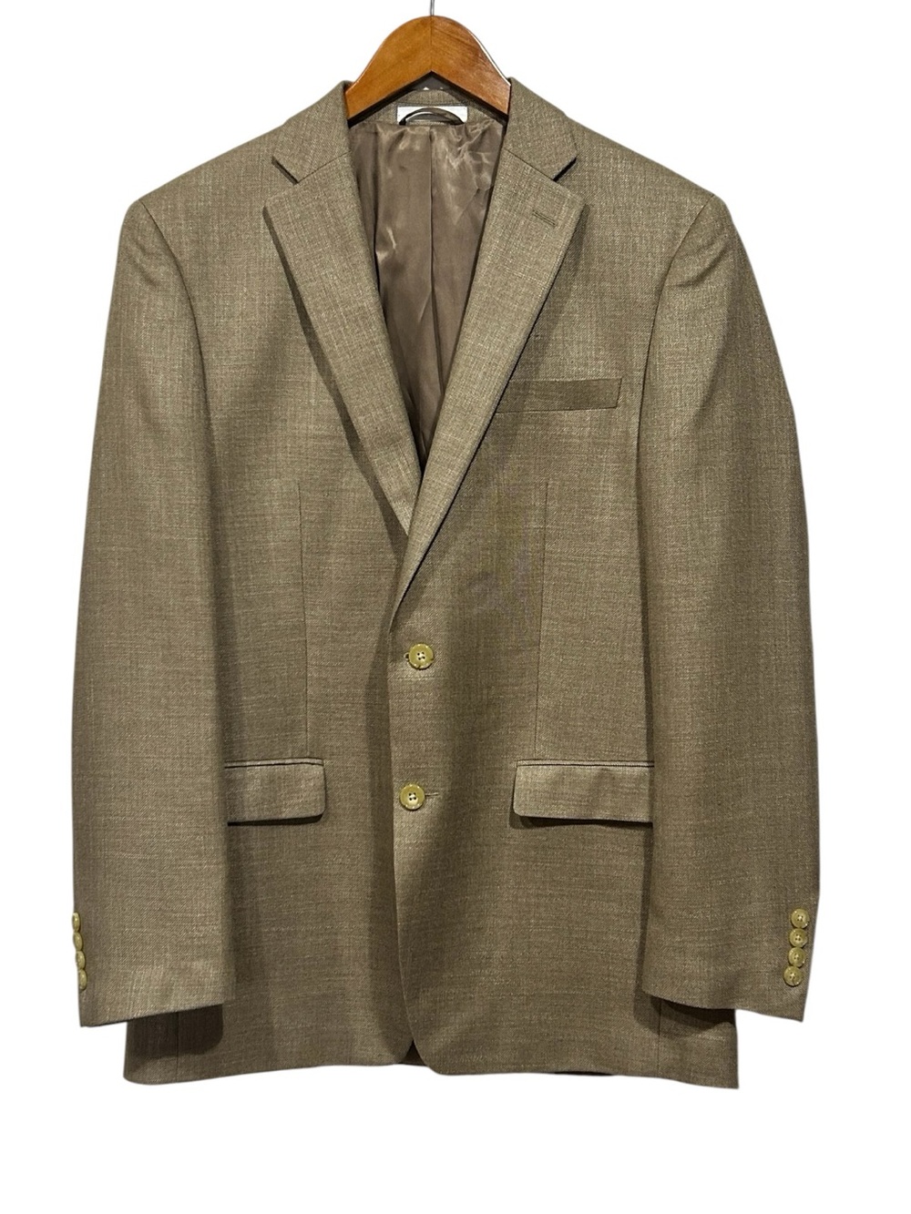 Ralph Lauren Linen Blend Blazer Sport Coat Heritage Modern Coastal Prep Tan 42L